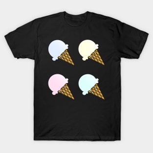 4 Flavor Ice Cream Pattern - Light Pastel T-Shirt